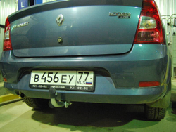 Фаркоп оцинкованный Galia D033A для Renault Logan седан 2005-2014(паспорт и сертификат в комплекте)(без электрики)