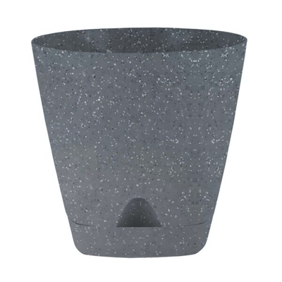 Горшок для цветов InGreen Amsterdam D250мм 8л с прикорневым поливом, тёмный камень