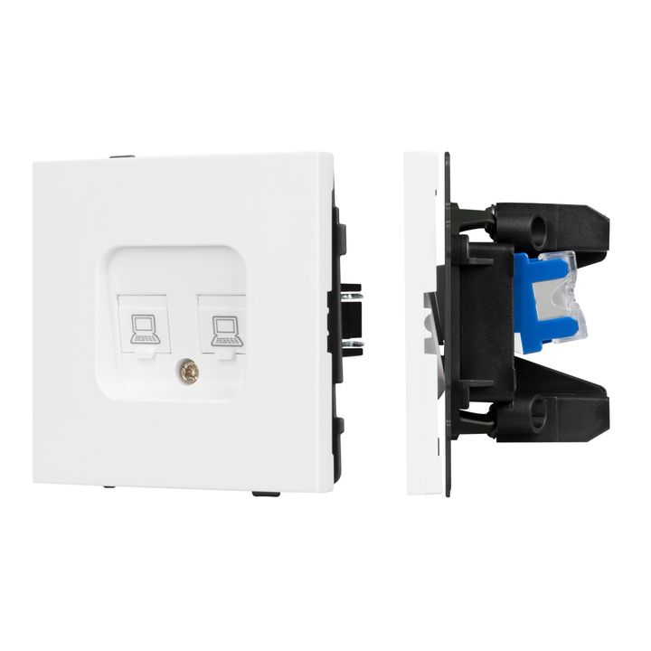 Механизм компьютерной розетки двойной SCT-TENDO-MPC2-PL-WH (RJ-45, CAT6) Arlight 054100