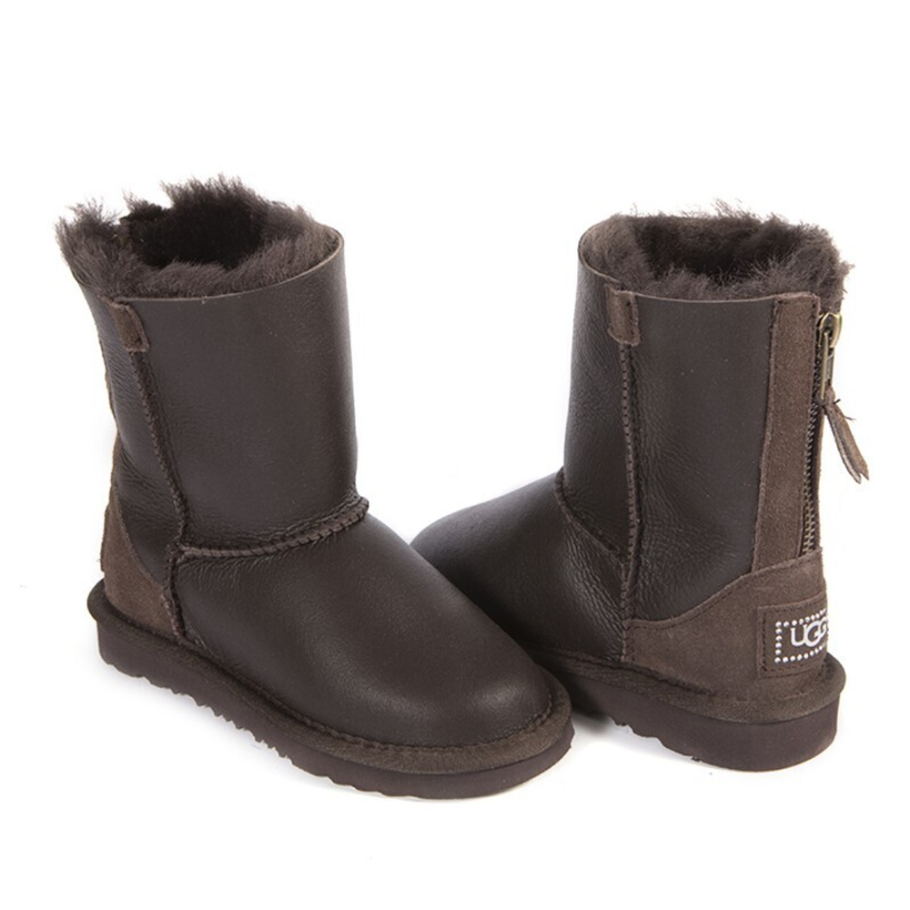 Угги Kids ZIP Metallic Chocolate
