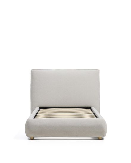 Кровать Elero из шенилла цвета экрю для матраса 90 x 200 см