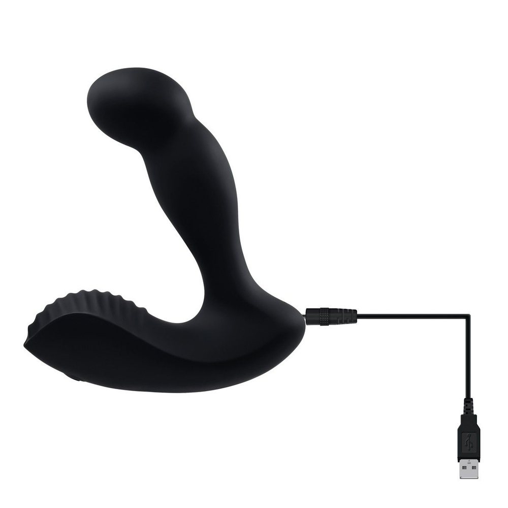 Черный массажер простаты Adams Come-Hither Prostate Massager - 13,5 см. (Цвет: черный)