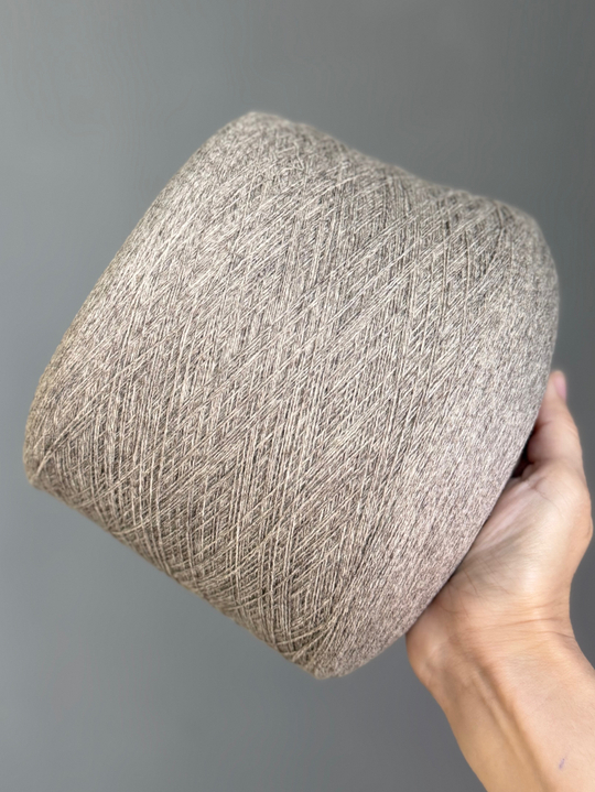 Пряжа Yak Mongolia 2/22 (100% як),1100м/100гр, серо-бежевый меланж