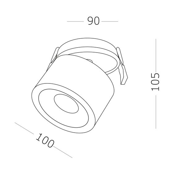ST652.538.12 Св-к встр. Белый LED 1*12W 3000K 1 000Lm Ra>90 36° IP20 D100xH105 170-240V Встраиваемые светильники