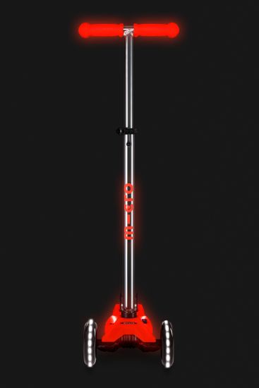 Самокат Maxi Micro Deluxe Glow Plus (светящийся) LED красное сияние