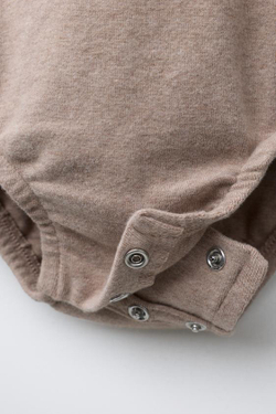 ZARA КОМПЛЕКТ БОДИ И ПОЛЗУНКОВ МЕЛАНЖ, КОРИЧНЕВЫЙ МЕЛАНЖ