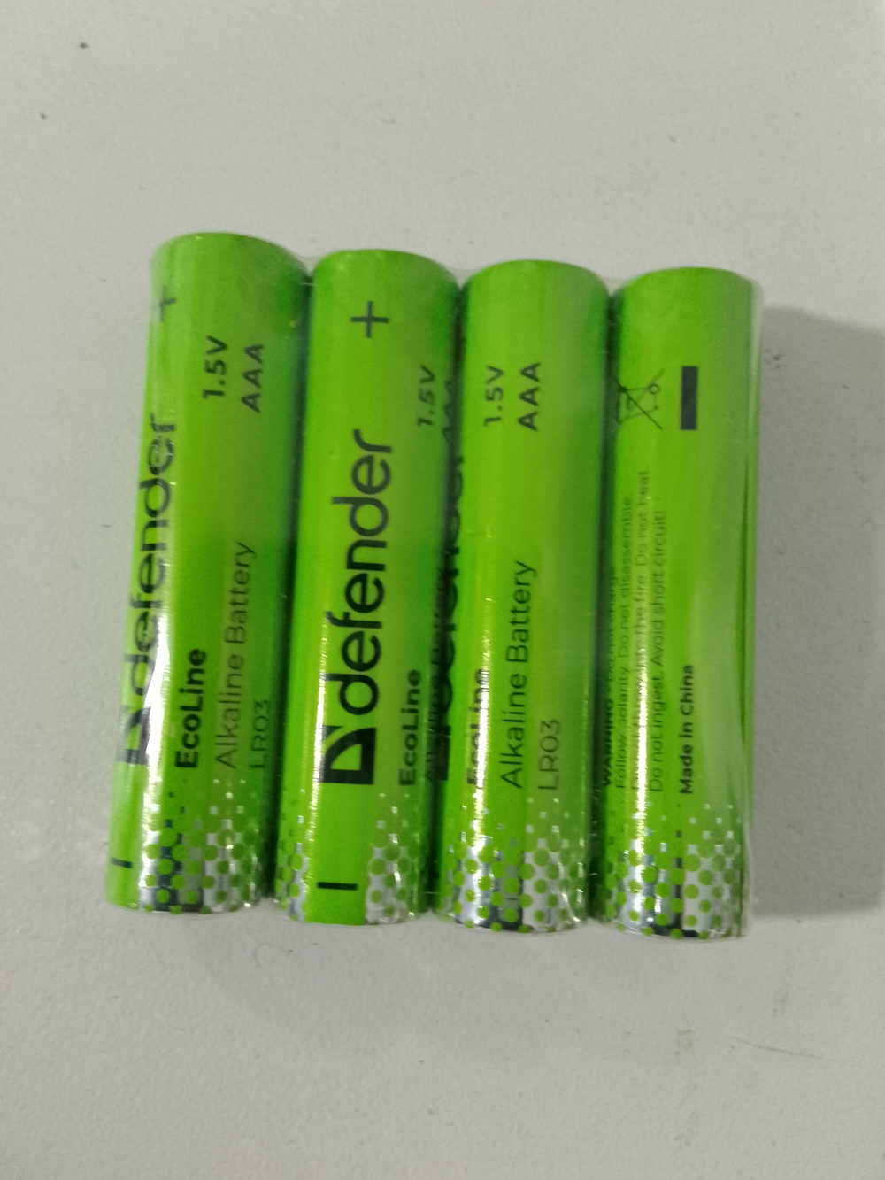 Батарейка DEFENDER LR03 АА EcoLine S4. (Цена за 4шт)