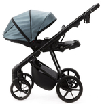 Детская коляска Adamex Vasco Deluxe 3 в 1 V-SM18 (ГОЛУБОЙ МЕТАЛИК КОЖА)