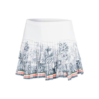 Женская теннисная юбка Lucky in Love Palms D'Amour Pleated Skirt Women - White, Multicoloured