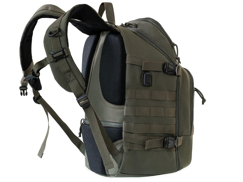 Рюкзак ShotTime Tactical 28л, ПВХ 600D, MOLLE, USB порт, 48х32х20 см, олива, 1100г ST-BP-230 15-OD