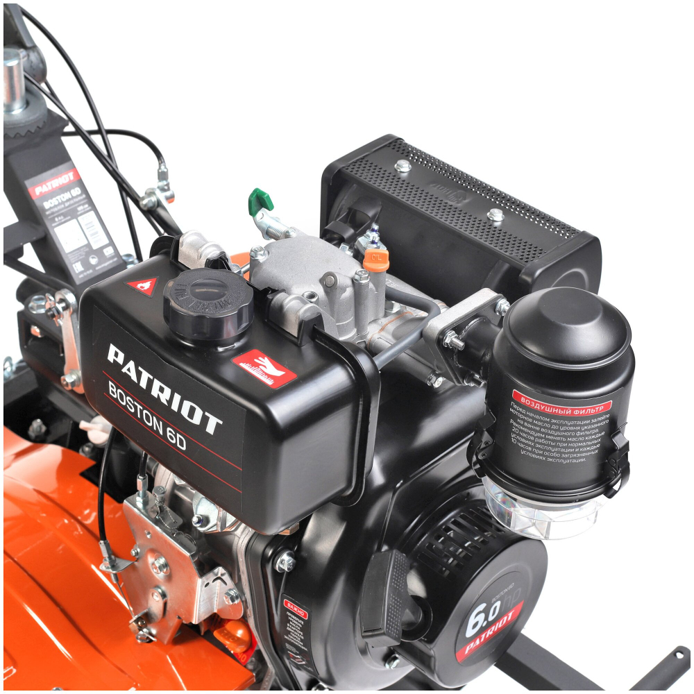 Мотоблок дизельный PATRIOT BOSTON-6D 6 л,с; фрезы: 1050 mm; 2 вперед+ 1 назад;(440701535)