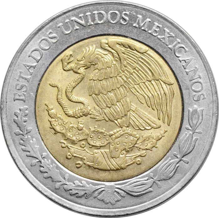 2 песо 1996-2023 Мексика AU