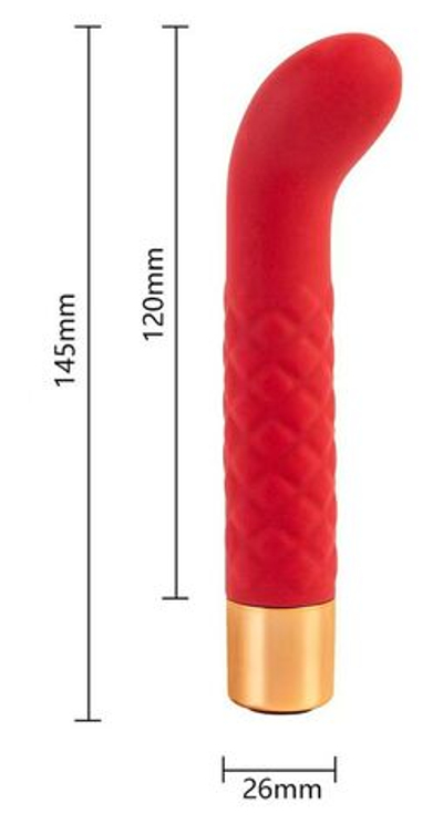 Красный вибратор для G-точки - 14,5 см. (Цвет: красный)