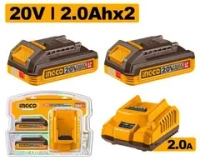 Набор аккумулятор и зарядное устройство АКБх2шт 2Ач и ЗУх2А INGCO FBCPK2212 INDUSTRIAL