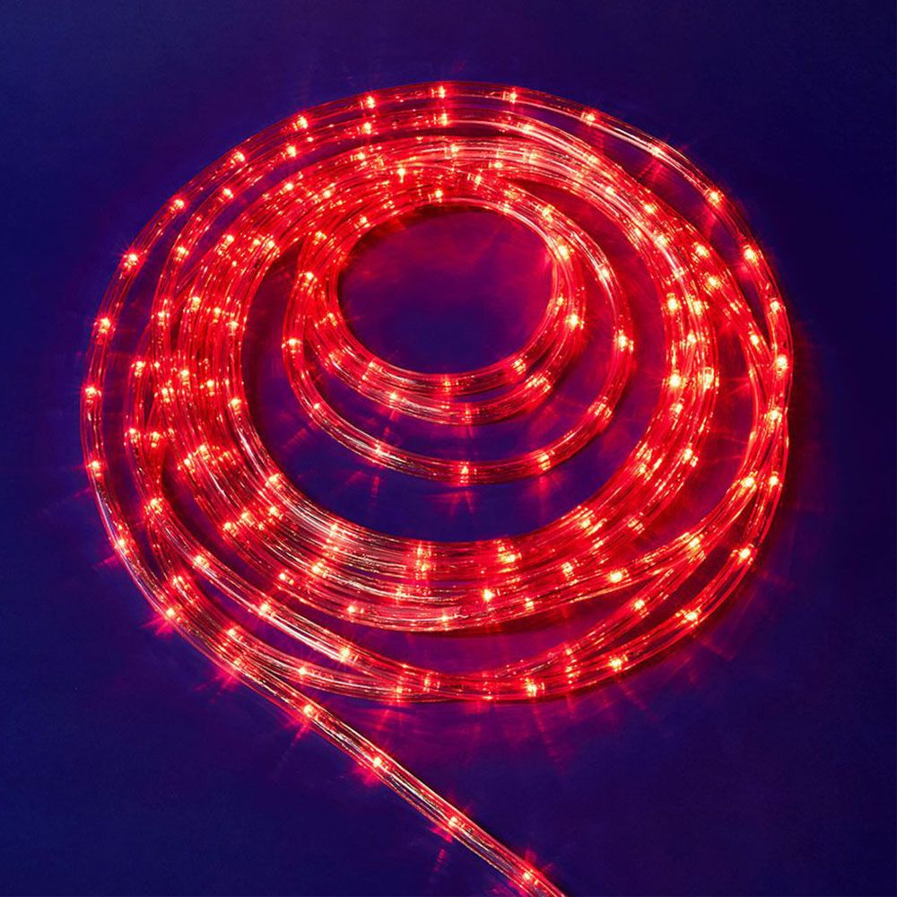 ULD-D50 15M-С08 IP44 RED Гирлянда светодиодная Дюралайт. 15м. Коннектор в-к. Красный свет. Провод черный. ТМ Uniel