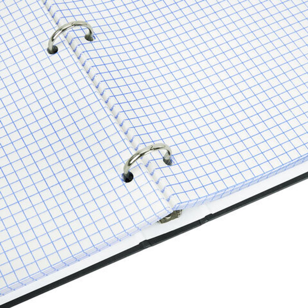 Тетрадь на кольцах БОЛЬШАЯ А4, 215х305 мм, 100 л., твердый картон, клетка, BRAUBERG, "Minimal black", 405408