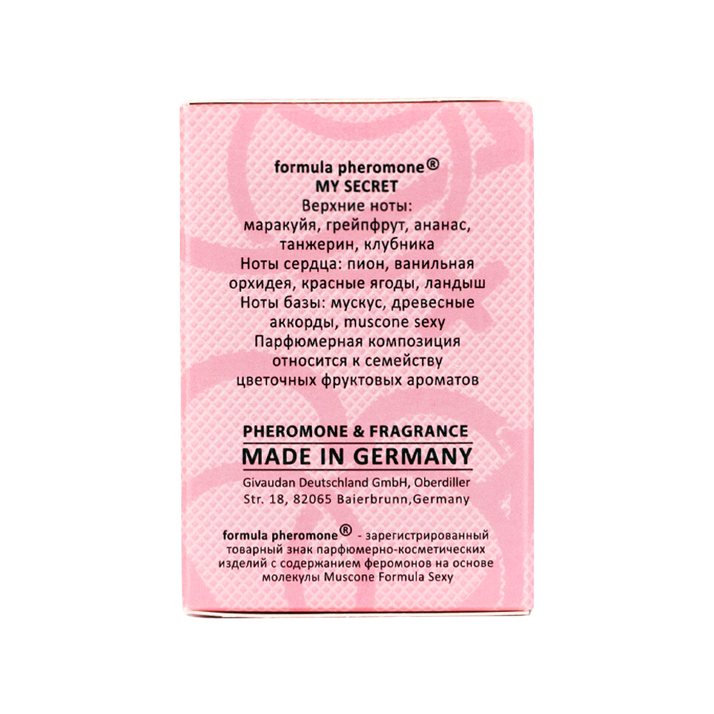Вода туалетная с феромонами Formula Pheromone My Secret (Формула Феромон Май Сикрет) – 30ml for women