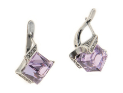 "Памир" серьги в серебряном покрытии из коллекции "Леди" от Jenavi  с английским замком