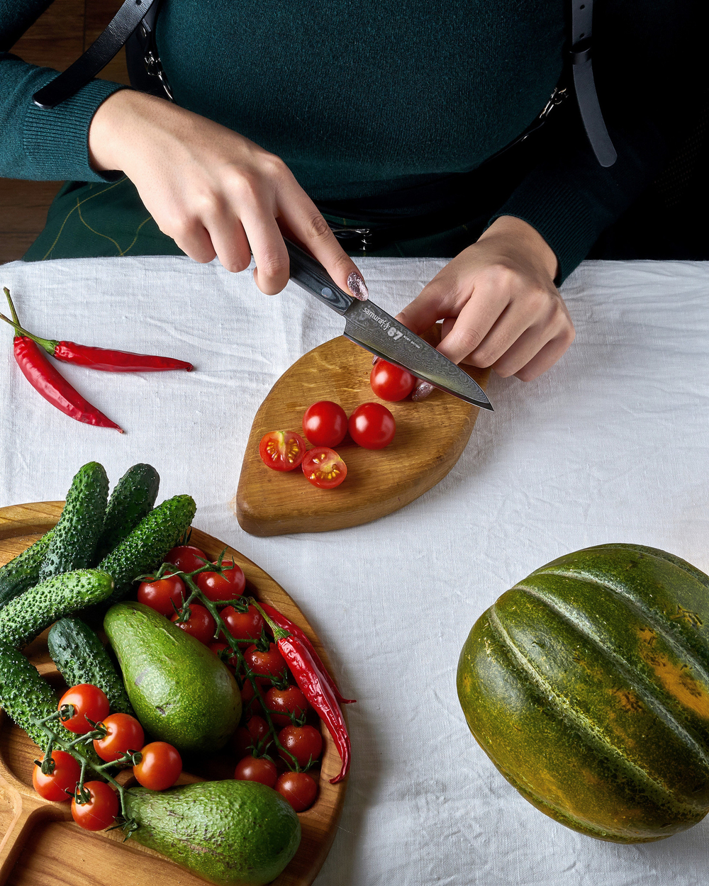 Нож кухонный овощной 9.8см Samura 67 Damascus