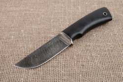 Нож "Гризли", дамасская сталь, рукоять черный граб мореный