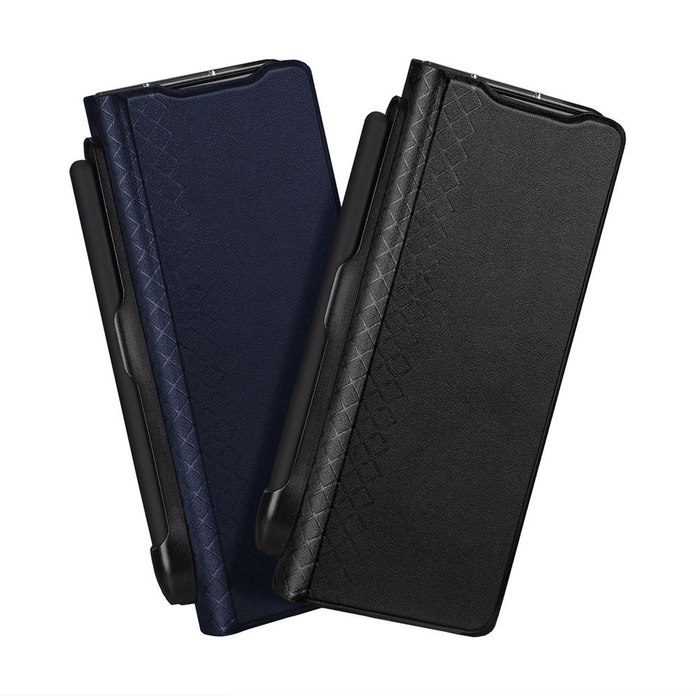 Чехол синего цвета с премиальной искусственной кожи от Dux Ducis для Samsung Galaxy Z Fold 6, серия Bril Series Case (версия с S Pen)