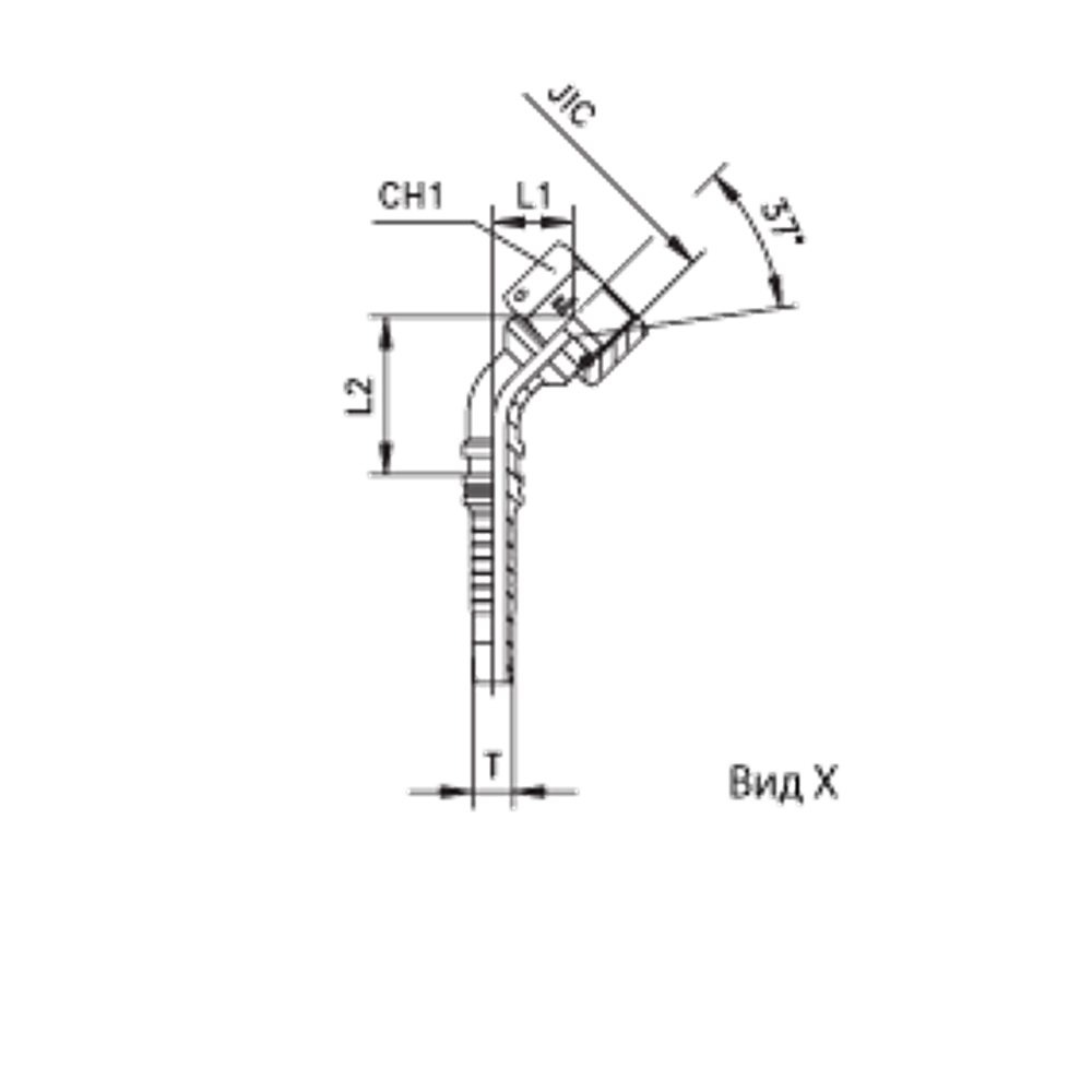 Фитинг DN 20 JIC (Г) 1.3/16 (45) Interlock