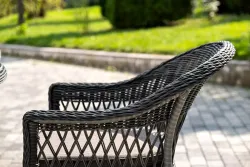 "Дольче" обеденная группа из искусственного ротанга, цвет графит