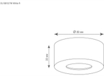 DL18812/7W White R Donolux Светильник светодиодный накладной, 7Вт, 3000К, 420Лм, Ra&gt;80, IP44, 60°, AC 220-240В, H33xD80мм, Белый+источник питания