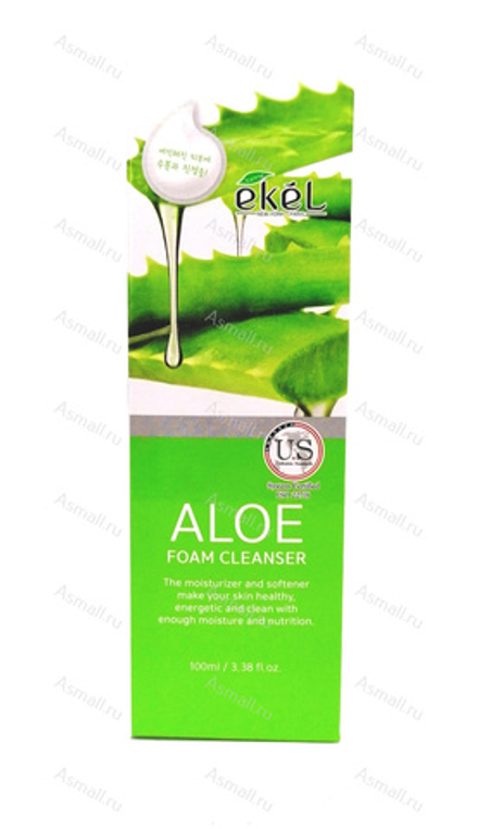 Нежная пенка для умывания с экстрактом АЛОЭ Aloe Foam Cleanser, EKEL, 100 мл.