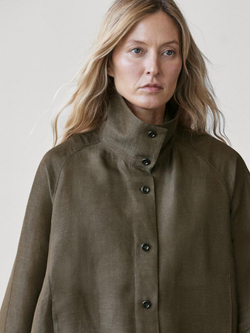 Massimo Dutti Бомбер изо льна и шелка, хаки