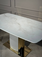 Стол обеденный Ist Casa Барнео, 160х90х76 см, светло-серый, золото