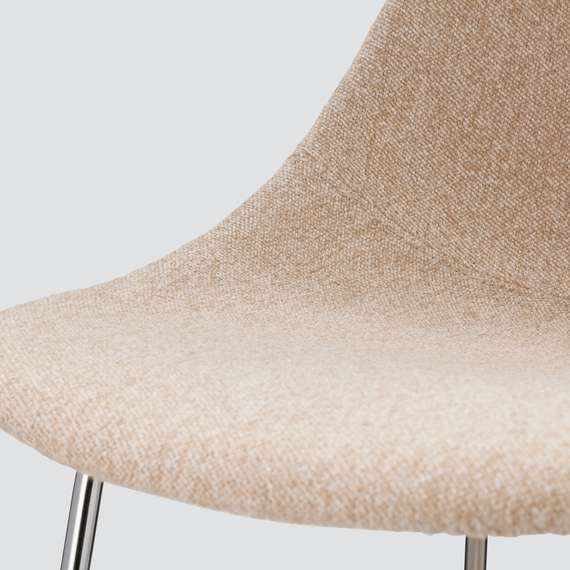 Барный стул Vid Soft 75 см, бежевый, ножки хром