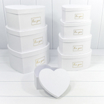 Коробка 32х31х15 см Набор 8 шт "Сердце" (Белый)