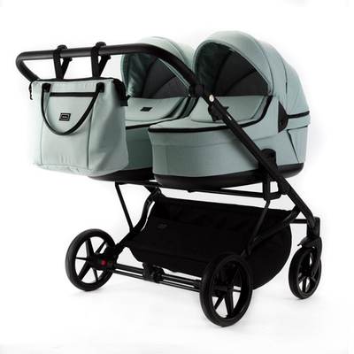 Детская универсальная коляска Adamex LEO DUO (2в1) DUO-TK27 - Серо-зеленый