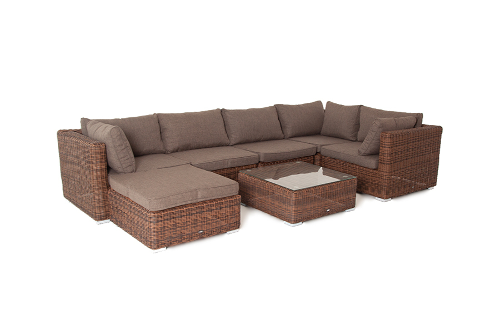 "Капри" трансформирующаяся лаунж-зона из искусственного ротанга, цвет коричневый