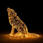 светящаяся фигура уличная "Волк воющий"