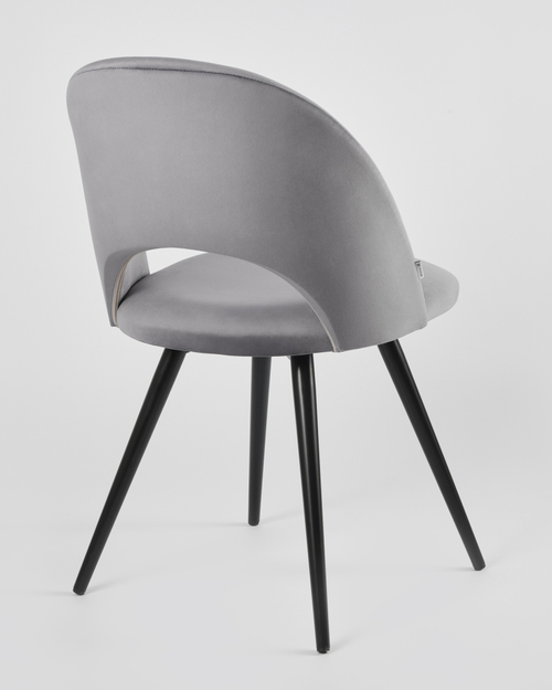 Стул MyFar Бенедикт поворотный серый велюр MF1013-1