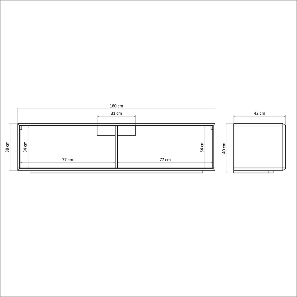 Тумба под телевизор, 160х44х40, Михаэлла, напольная, подвесная, с подсветкой, из массива дуба, Dipriz