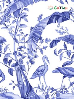 Постельное белье Milky Garden "Шинуазри" евро  Наволочка 50х70 см 2 шт  Простынь на резинке 180х200 см  Пододеяльник 200х215 см