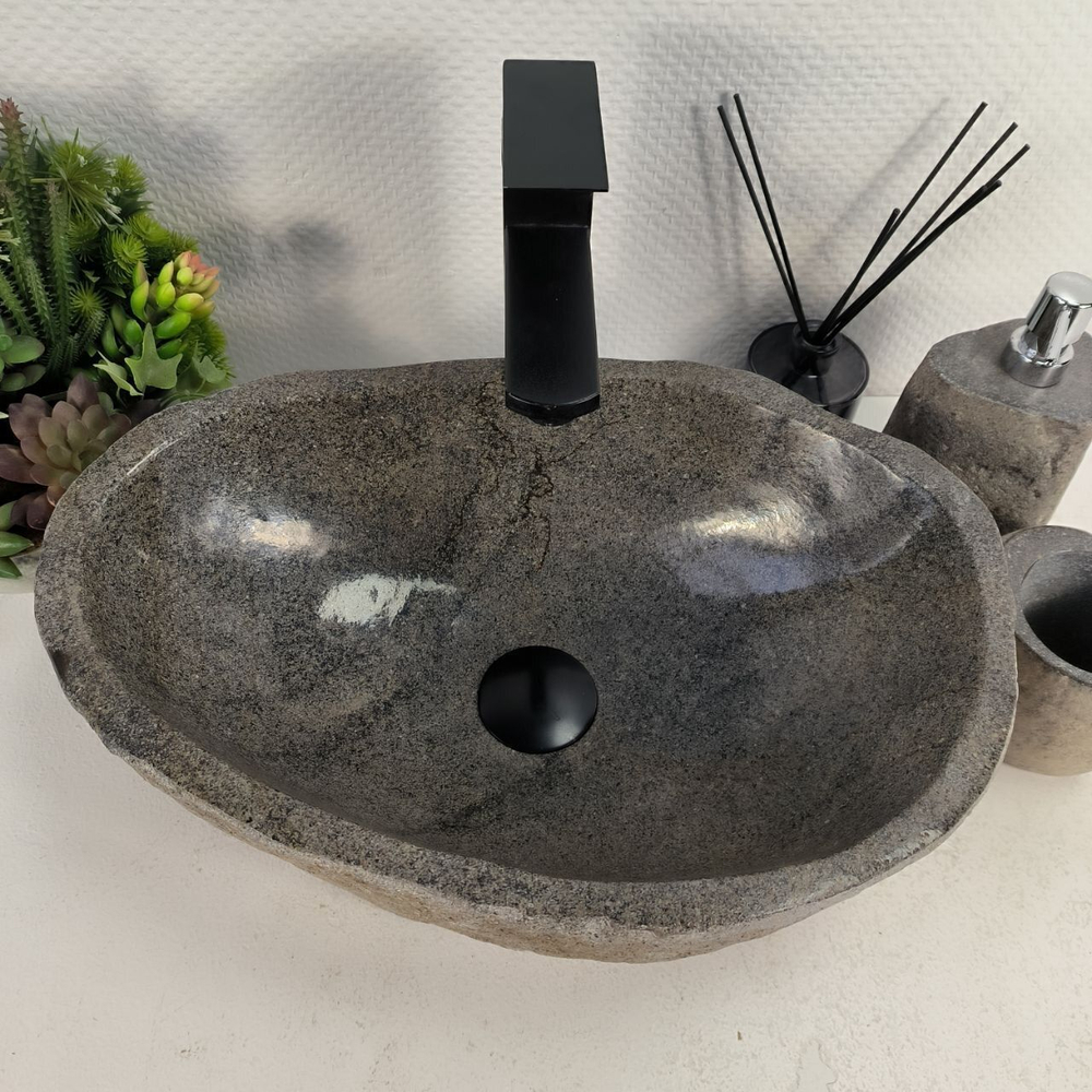 Каменная раковина из речного камня RS-05601 (46*31*15) 0856 из натурального камня
