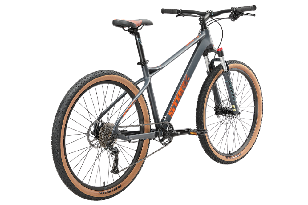 Велосипед 27.5" Stark'25 Hunter 27.3 HD р.16" антрацит матовый оранжевый металлик