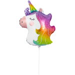 Шар Фольгированный Голова Единорога радужная (Ассорти)