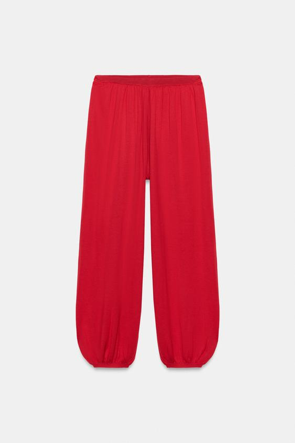 ZARA ТРИКОТАЖНЫЕ БРЮКИ-АЛАДДИНЫ, КРАСНЫЙ