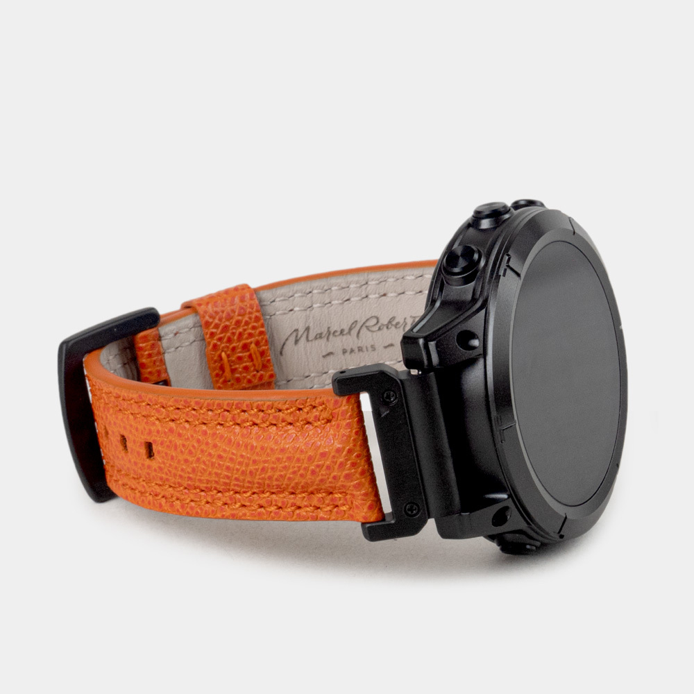 Ремешок для часов Garmin 51 mm с креплением из кожи теленка, оранжевого цвета