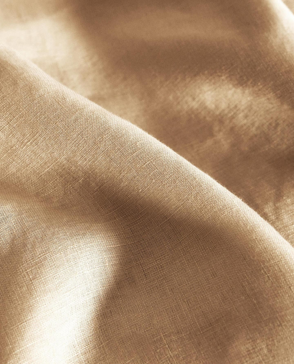 Zara Home - Простыня из постиранного льна (вес 140 гхм2), бежевый, 160x280 см