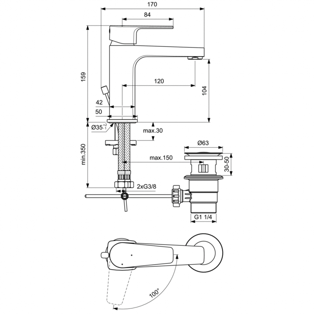 Смеситель Ideal Standard BC688AA для раковины