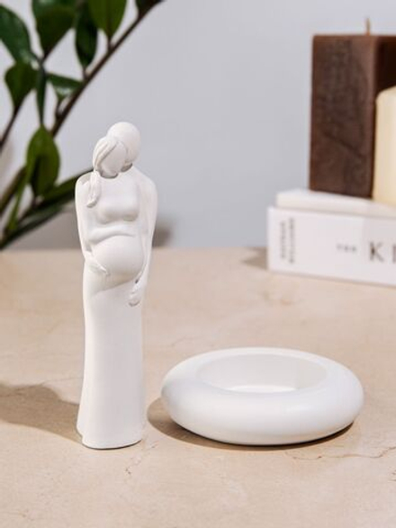 Статуэтка Пара Беременность и подсвечник круглый