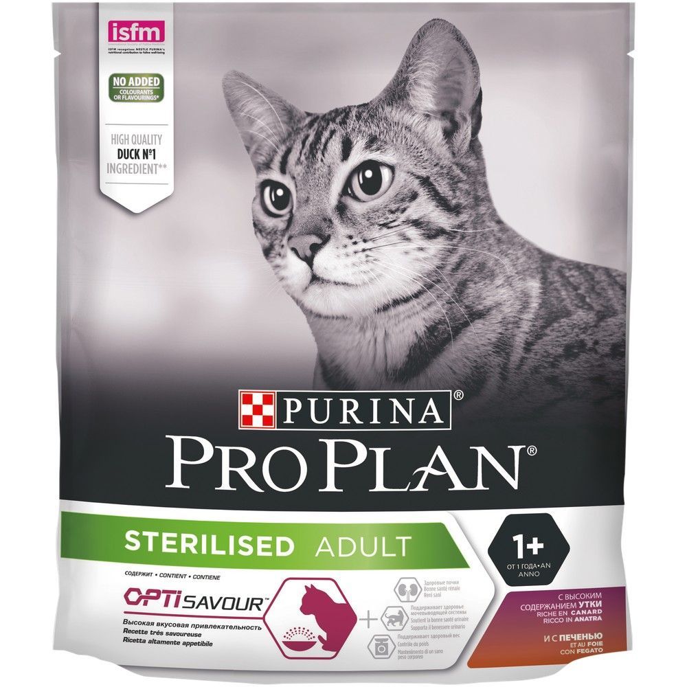 Сухой корм Pro Plan® для взрослых стерилизованных кошек, с высоким содержанием утки и c печенью, Пак Сухой корм Pro Plan® для взрослых стерилизованных кошек, с высоким содержанием утки и c печенью, Пак