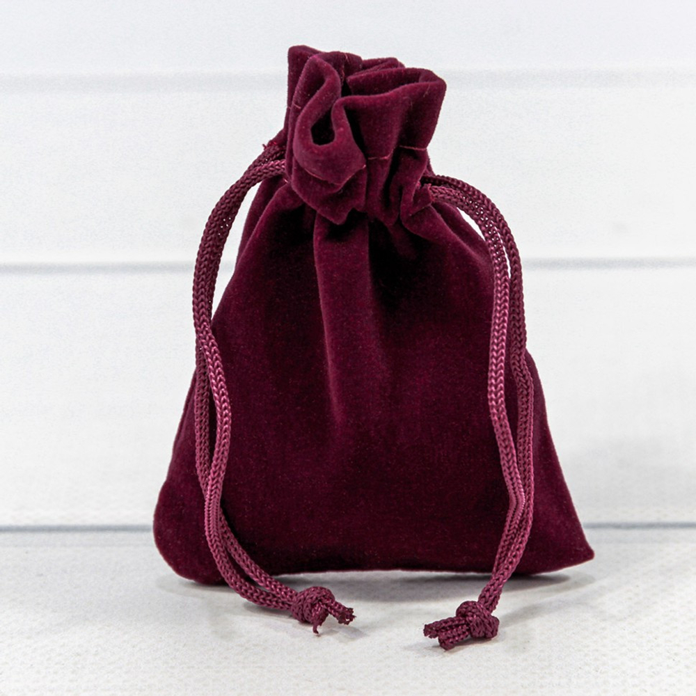 Мешочек 7х9см Бархат класс Б (Бордовый)