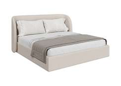 Кровать двуспальная Classic 180 см (молочный, рогожка)